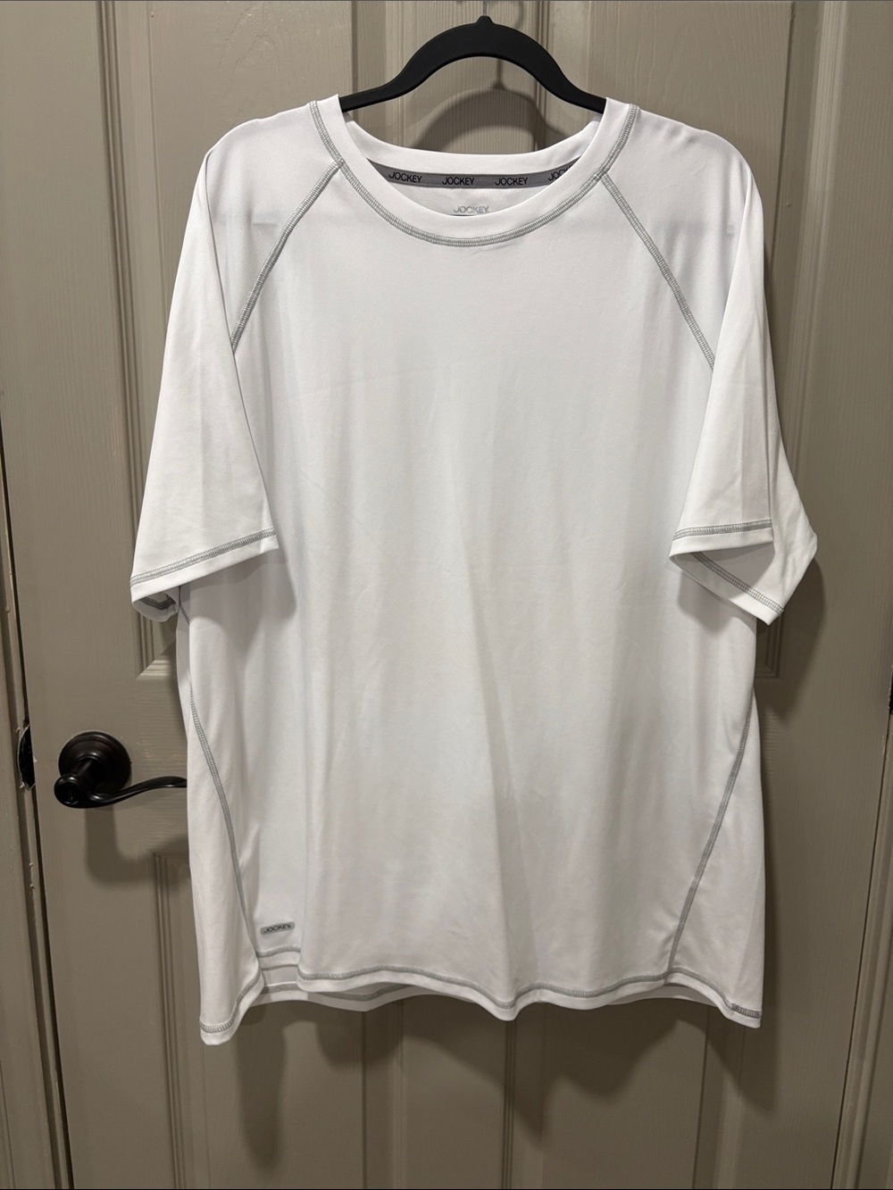 Jockey Men’s White SS Performance Tee with Contrast Stitching Sz XXL NWOT